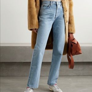 AGOLDE Lana distressed mid-rise straight-leg jeans